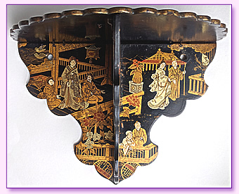 Victorian Papier Mache Lacquered Shelf